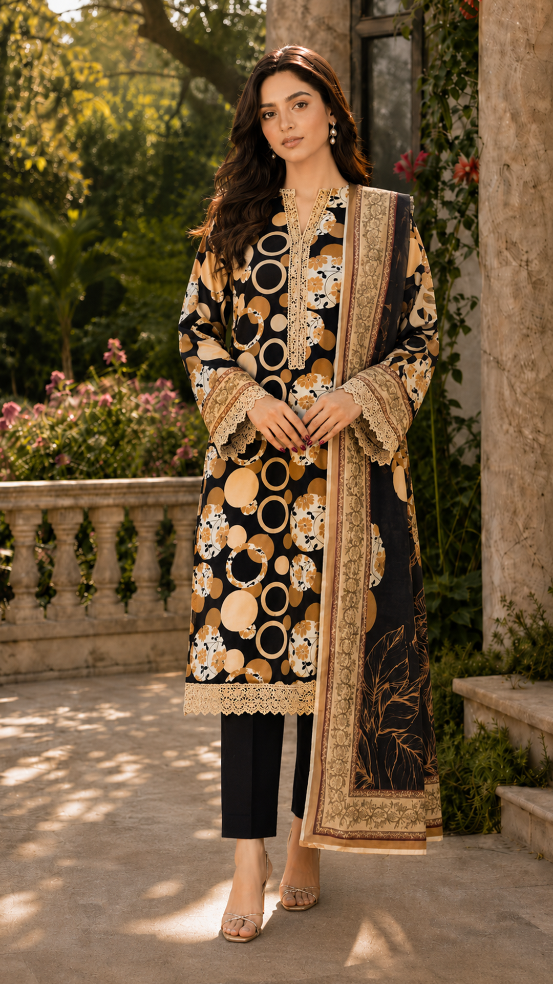 Gulposh Luxury Printed Lawn 3-Piece Dress