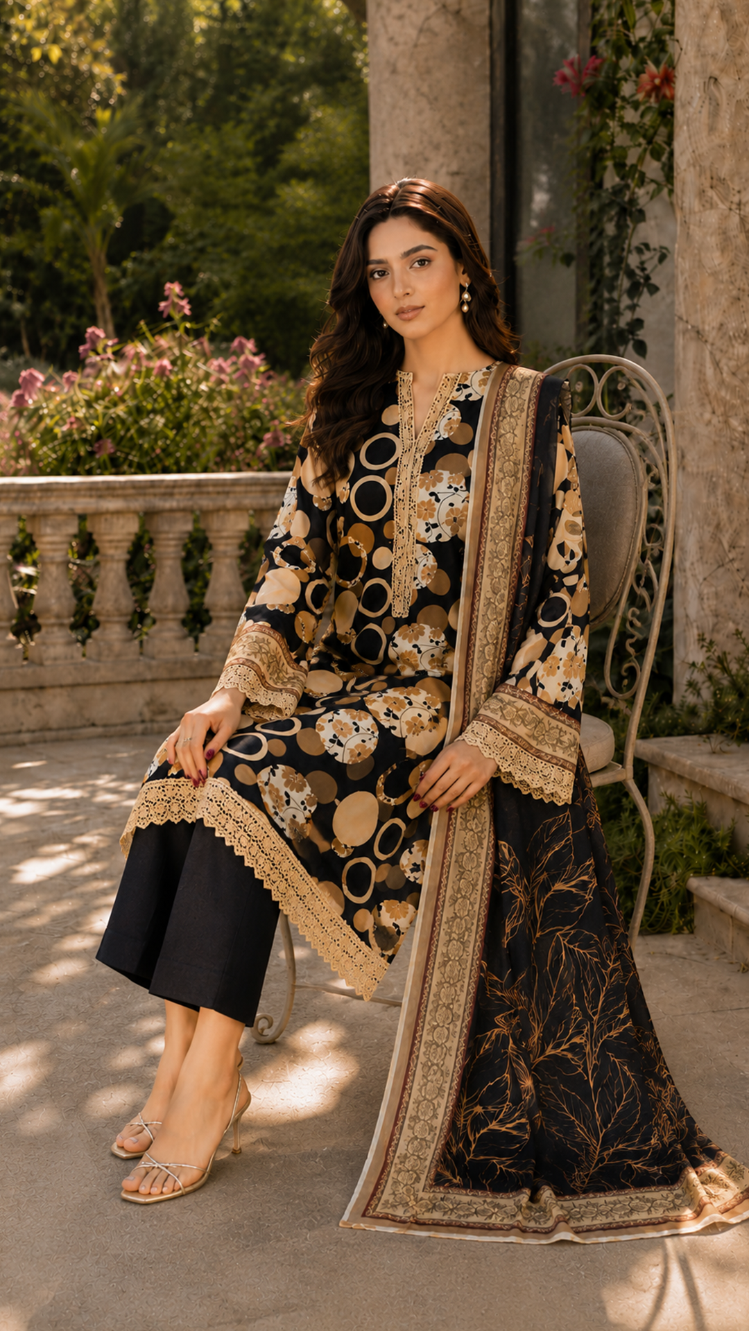Gulposh Luxury Printed Lawn 3-Piece Dress