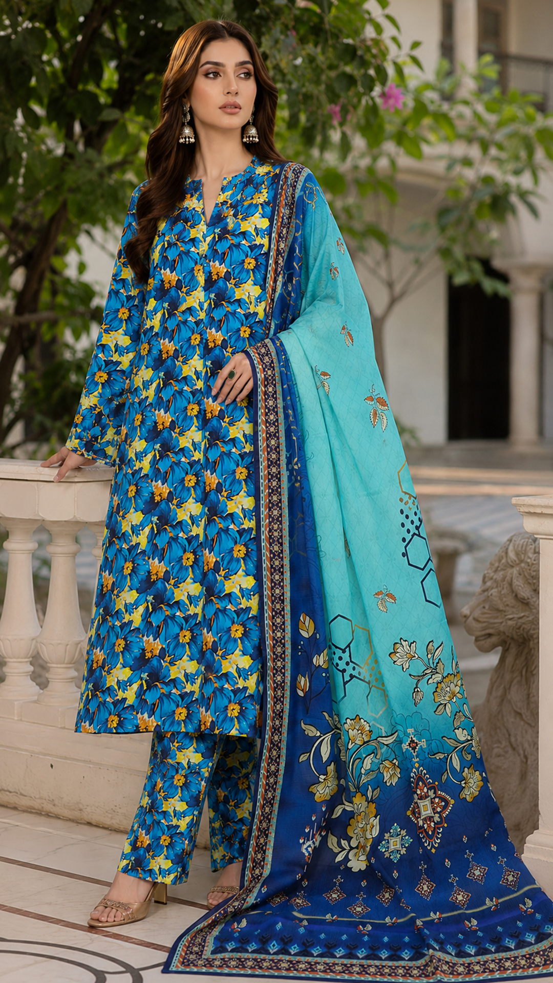 Elegant 3 Piece Lawn Airjet 90/70 Suit