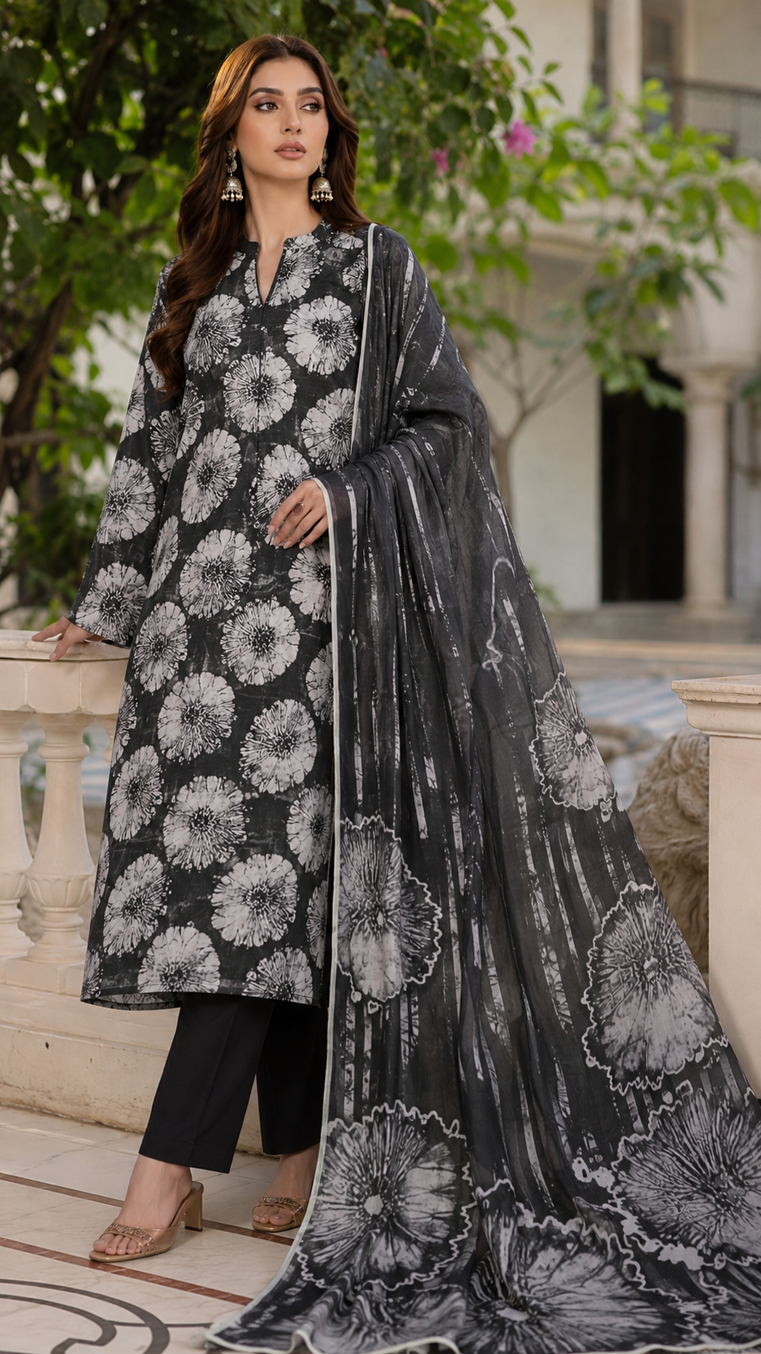 Stylish 3 Piece Lawn Airjet 90/70 Suit