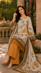 Gulposh Soft Lawn 3-Piece Suit for Summer